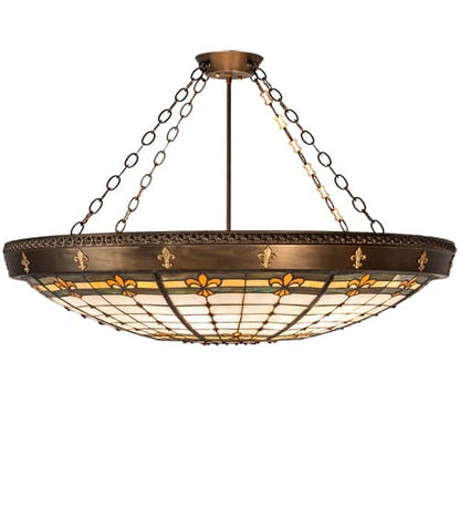 Fleur-de-Lite 6 Light 38" Wide Semi-Flush Bowl Ceiling Fixture
