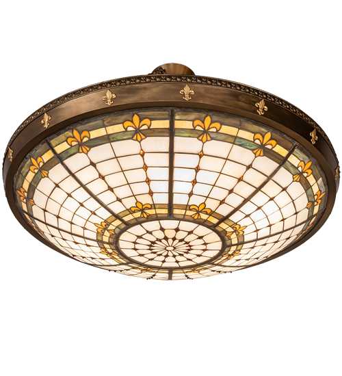 Fleur-de-Lite 6 Light 38" Wide Semi-Flush Bowl Ceiling Fixture
