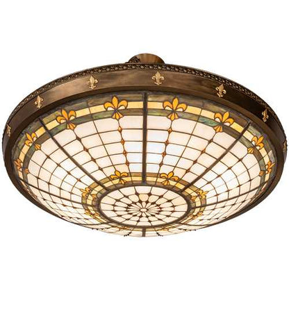 Fleur-de-Lite 6 Light 38" Wide Semi-Flush Bowl Ceiling Fixture