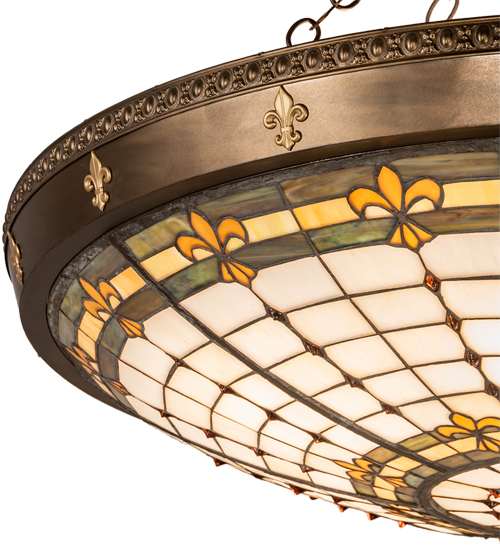 Fleur-de-Lite 6 Light 38" Wide Semi-Flush Bowl Ceiling Fixture