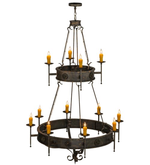 Lorenzo 12 Light 48" Wide Taper Candle Ring Chandelier