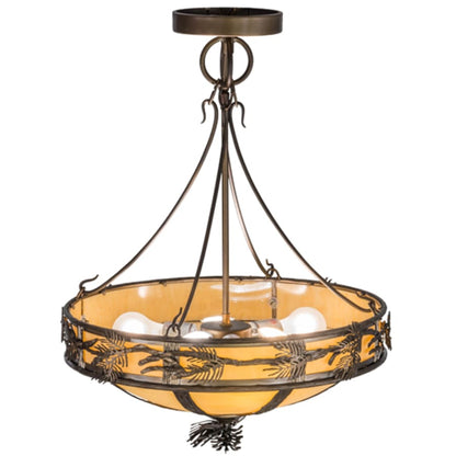 Meyda Tiffany Lone Pine 3 Light 20" Wide Pendant