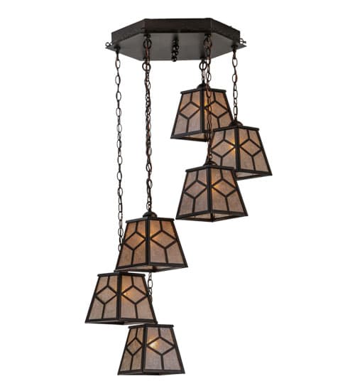 Craftsman 6 Light 27" Wide Multi Light Pendant
