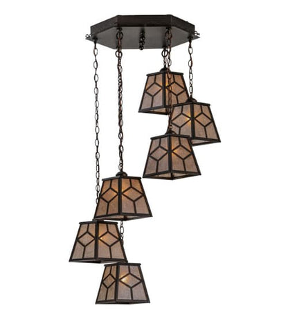 Craftsman 6 Light 27" Wide Multi Light Pendant