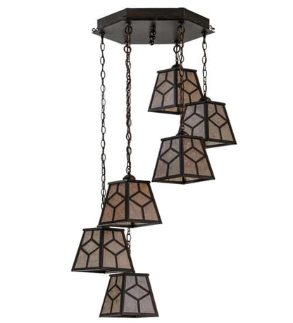 Craftsman 6 Light 27" Wide Multi Light Pendant