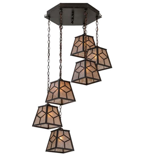 Craftsman 6 Light 27" Wide Multi Light Pendant