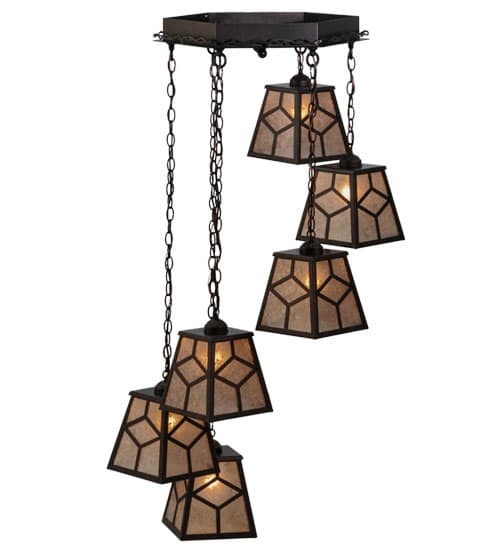 Craftsman 6 Light 27" Wide Multi Light Pendant