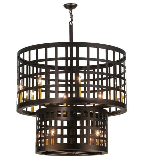 Cilindro Golpe 12 Light 40" Wide Cage Pendant