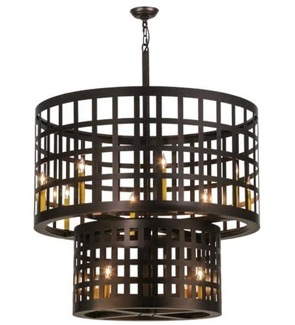Cilindro Golpe 12 Light 40" Wide Cage Pendant