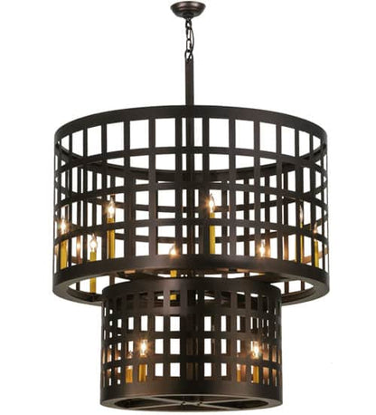 Cilindro Golpe 12 Light 40" Wide Cage Pendant