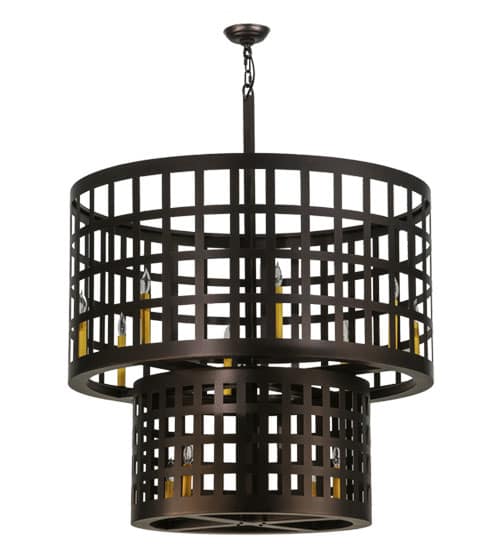 Cilindro Golpe 12 Light 40" Wide Cage Pendant