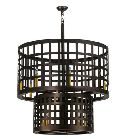 Cilindro Golpe 12 Light 40" Wide Cage Pendant