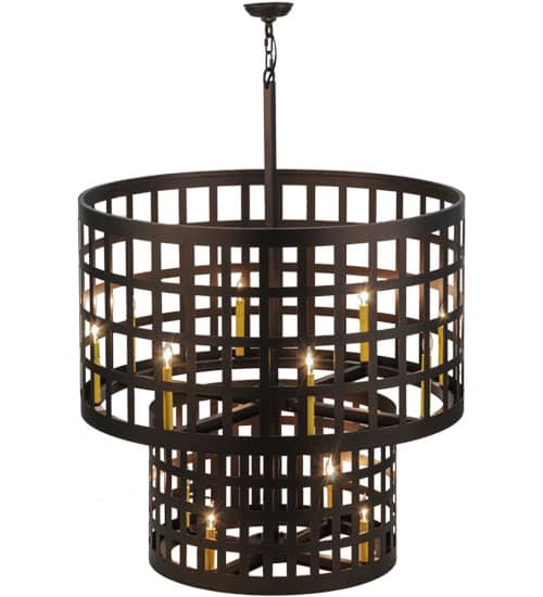 Cilindro Golpe 12 Light 40" Wide Cage Pendant