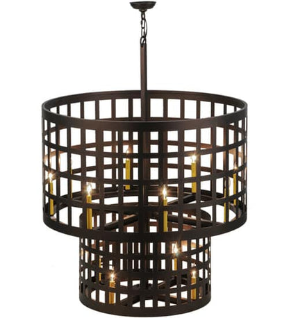 Cilindro Golpe 12 Light 40" Wide Cage Pendant