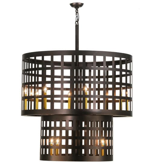 Cilindro Golpe 12 Light 40" Wide Cage Pendant