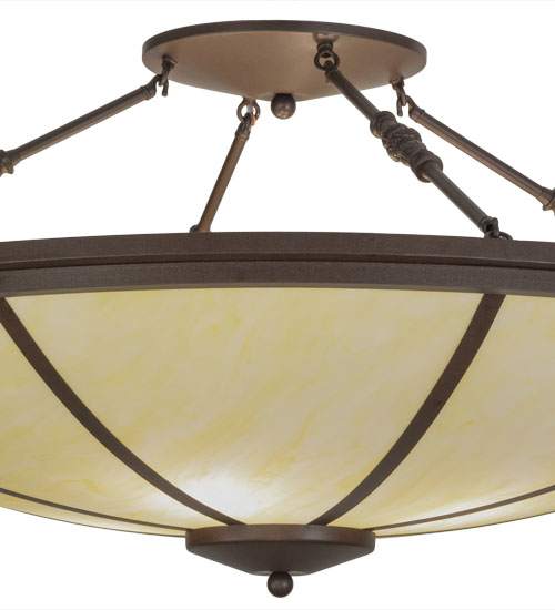 Commerce 4 Light 45" Wide Semi-Flush Bowl Ceiling Fixture - Cafe-Noir Finish