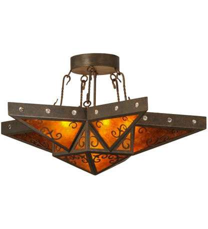 Star 6 Light 36" Wide Semi-Flush Ceiling Fixture
