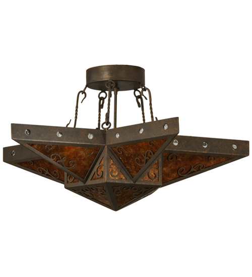 Star 6 Light 36" Wide Semi-Flush Ceiling Fixture