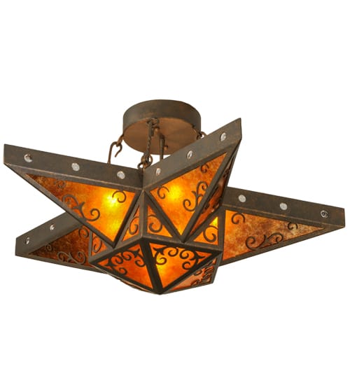 Star 6 Light 36" Wide Semi-Flush Ceiling Fixture