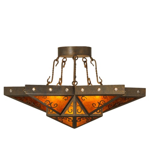 Star 6 Light 36" Wide Semi-Flush Ceiling Fixture