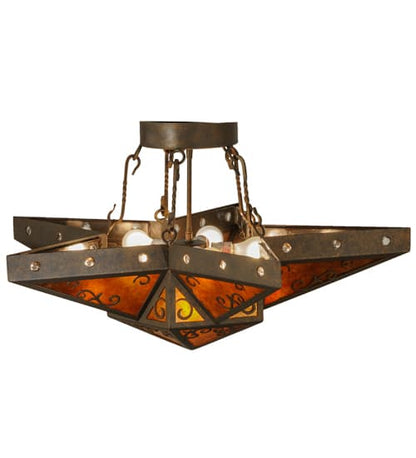 Star 6 Light 36" Wide Semi-Flush Ceiling Fixture