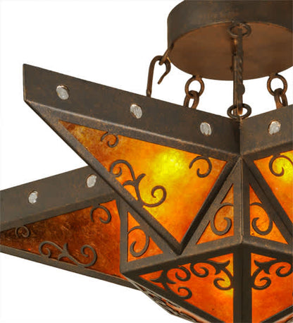 Star 6 Light 36" Wide Semi-Flush Ceiling Fixture