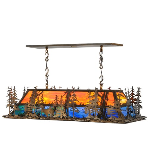 Deer Through the Trees 9 Light 20" Wide Linear Pendant