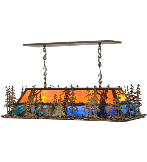 Deer Through the Trees 9 Light 20" Wide Linear Pendant
