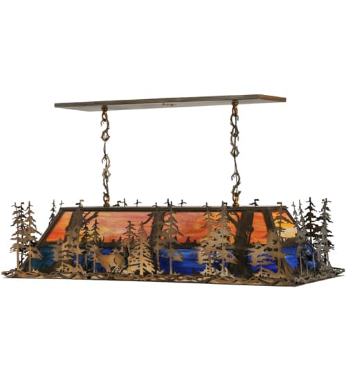 Deer Through the Trees 9 Light 20" Wide Linear Pendant