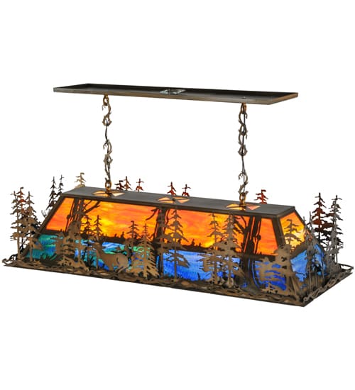 Deer Through the Trees 9 Light 20" Wide Linear Pendant