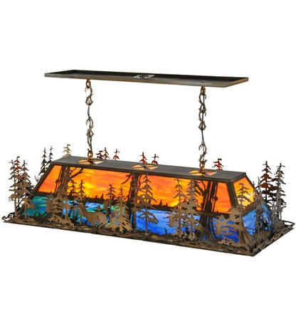 Deer Through the Trees 9 Light 20" Wide Linear Pendant
