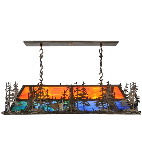 Deer Through the Trees 9 Light 20" Wide Linear Pendant