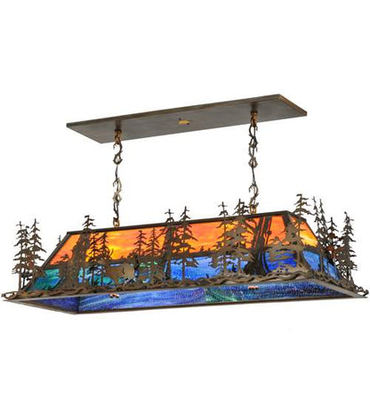 Deer Through the Trees 9 Light 20" Wide Linear Pendant