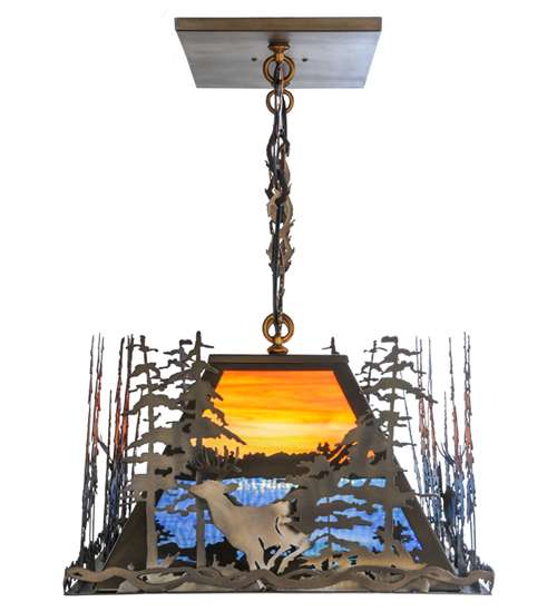 Deer Through the Trees 9 Light 20" Wide Linear Pendant