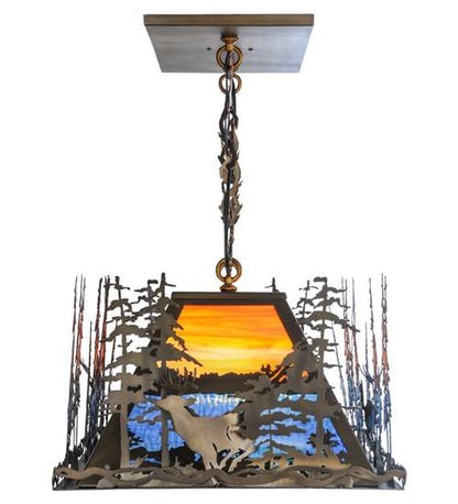 Deer Through the Trees 9 Light 20" Wide Linear Pendant