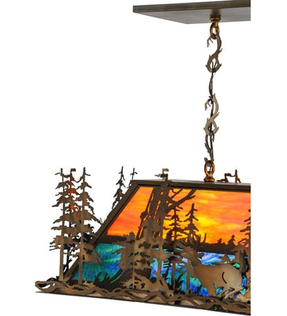 Deer Through the Trees 9 Light 20" Wide Linear Pendant