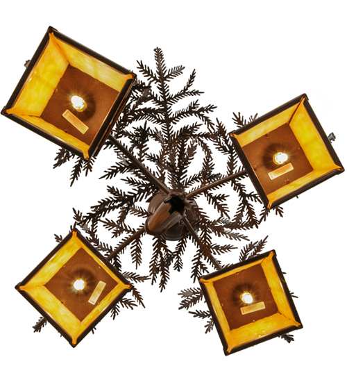 Pine Branch 4 Light 28" Wide Chandelier