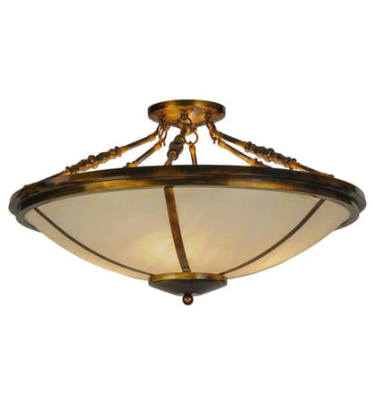 Commerce 4 Light 31" Wide Semi-Flush Bowl Ceiling Fixture - Light Burnished Transparent Gold Finish
