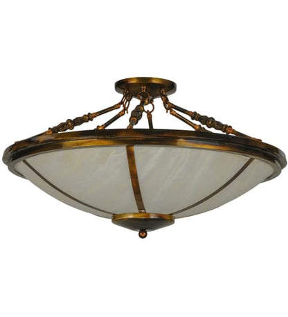 Commerce 4 Light 31" Wide Semi-Flush Bowl Ceiling Fixture - Light Burnished Transparent Gold Finish