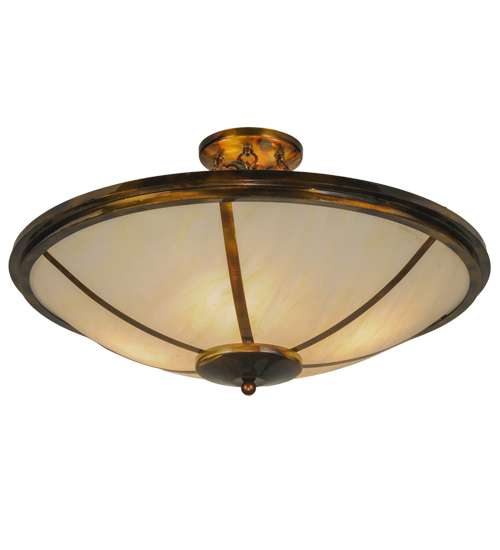 Commerce 4 Light 31" Wide Semi-Flush Bowl Ceiling Fixture - Light Burnished Transparent Gold Finish