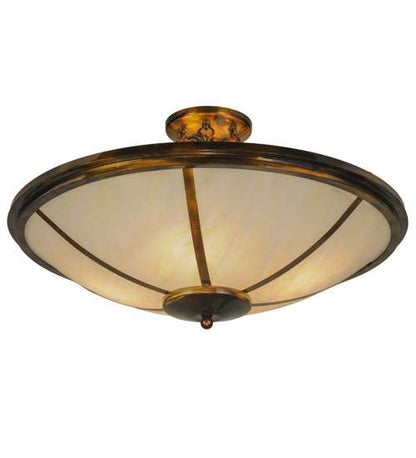 Commerce 4 Light 31" Wide Semi-Flush Bowl Ceiling Fixture - Light Burnished Transparent Gold Finish