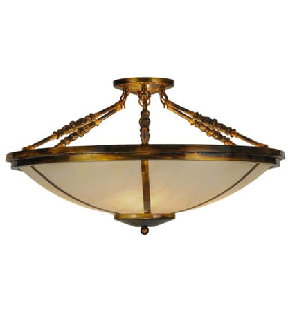 Commerce 4 Light 31" Wide Semi-Flush Bowl Ceiling Fixture - Light Burnished Transparent Gold Finish