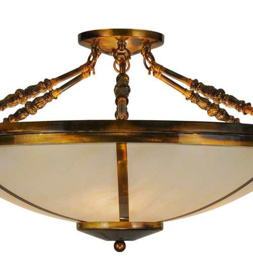 Commerce 4 Light 31" Wide Semi-Flush Bowl Ceiling Fixture - Light Burnished Transparent Gold Finish