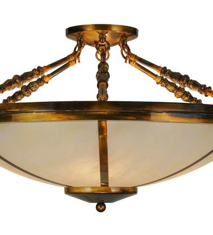 Commerce 4 Light 31" Wide Semi-Flush Bowl Ceiling Fixture - Light Burnished Transparent Gold Finish