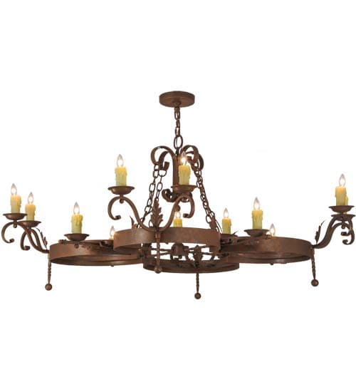 Andorra 12 Light 60" Wide Taper Candle Style Chandelier