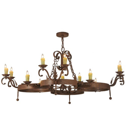 Andorra 12 Light 60" Wide Taper Candle Style Chandelier