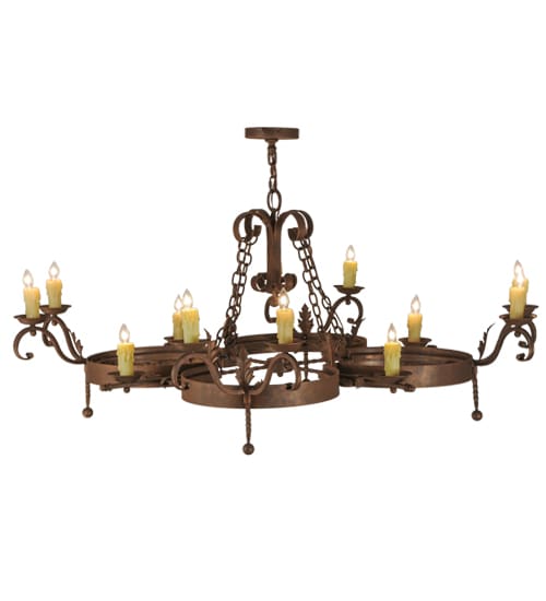 Andorra 12 Light 60" Wide Taper Candle Style Chandelier