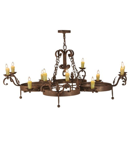 Andorra 12 Light 60" Wide Taper Candle Style Chandelier