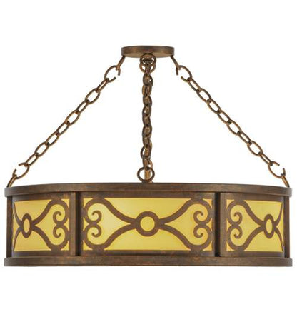 Donya 4 Light 26" Wide Semi-Flush Drum Ceiling Fixture - Gilded Tobacco Finish
