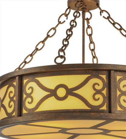 Donya 4 Light 26" Wide Semi-Flush Drum Ceiling Fixture - Gilded Tobacco Finish